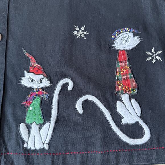 Vintage Grandma Ugly Christmas Shirt Cats In Sweaters Hats 2XL Funny Holiday Top - Picture 2 of 7